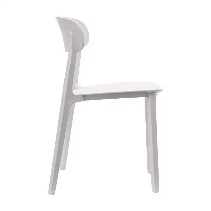 Flash Furniture Chaise de patio empilable Dover intérieur-extérieur avec dossier incurvé, chaise en résine commerciale tout temps