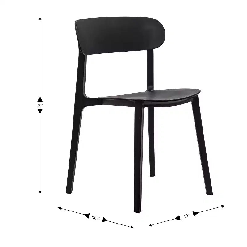 Flash Furniture Chaise de patio empilable Dover intérieur-extérieur avec dossier incurvé, chaise en résine commerciale tout temps