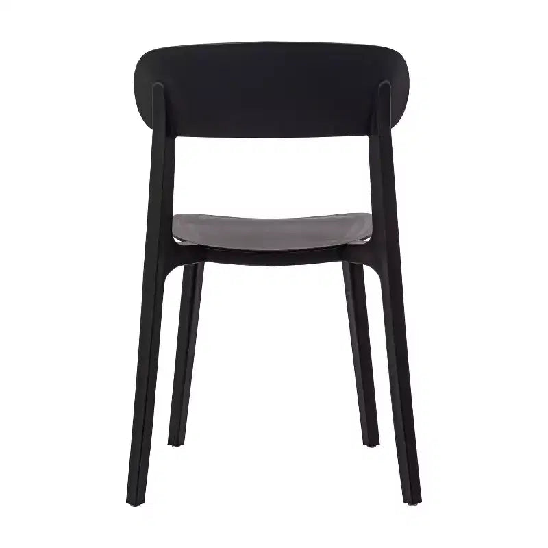 Flash Furniture Chaise de patio empilable Dover intérieur-extérieur avec dossier incurvé, chaise en résine commerciale tout temps
