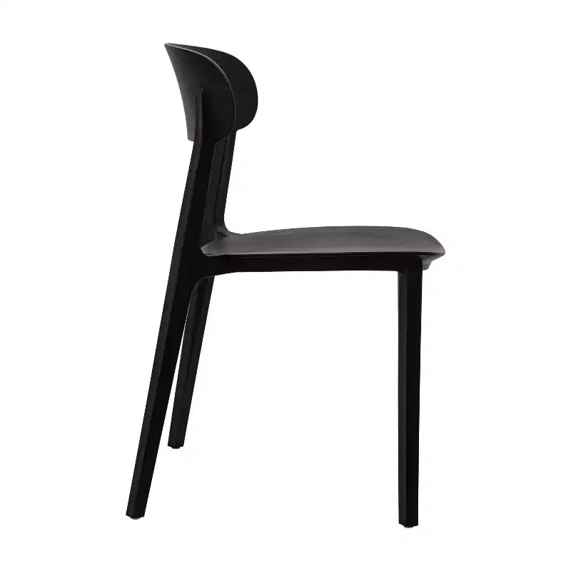 Flash Furniture Chaise de patio empilable Dover intérieur-extérieur avec dossier incurvé, chaise en résine commerciale tout temps