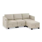 Billy 86 Modular 4-Piece Storage Sectional Sofa