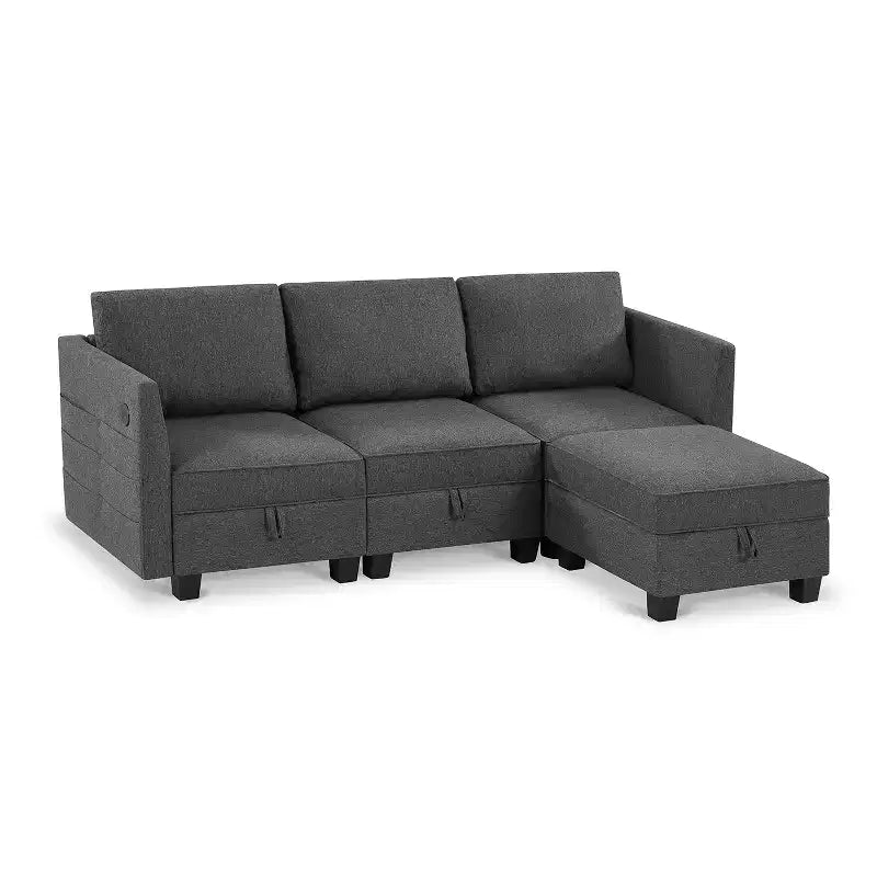 Canapé sectionnel de rangement modulaire 4 places Billy 86
