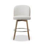 Jennifer Taylor Home Tomlin Tabouret de comptoir pivotant rembourré 26,5 po en bouclé blanc cassé, lot de 2