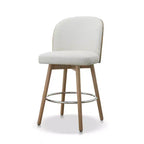 Jennifer Taylor Home Tomlin Tabouret de comptoir pivotant rembourré 26,5 po en bouclé blanc cassé, lot de 2