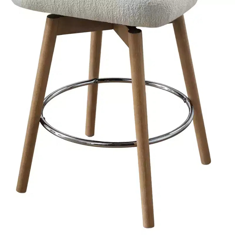 Jennifer Taylor Home Tomlin Tabouret de comptoir pivotant rembourré 26,5 po en bouclé blanc cassé, lot de 2