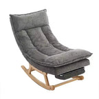 Fauteuil à bascule Hyleory en bois massif rembourré avec repose-pieds escamotable
