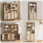 Étagère de rangement à 5 niveaux, Bibliothèque haute, Bibliothèques avec portes, Armoire de rangement à 5 niveaux pour la maison, le bureau, le salon