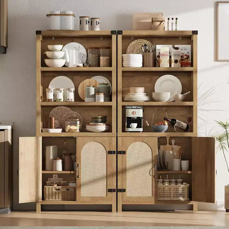 Étagère de rangement à 5 niveaux, Bibliothèque haute, Bibliothèques avec portes, Armoire de rangement à 5 niveaux pour la maison, le bureau, le salon