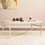 Table basse Orinda aspect pierre - Blanc - SEI