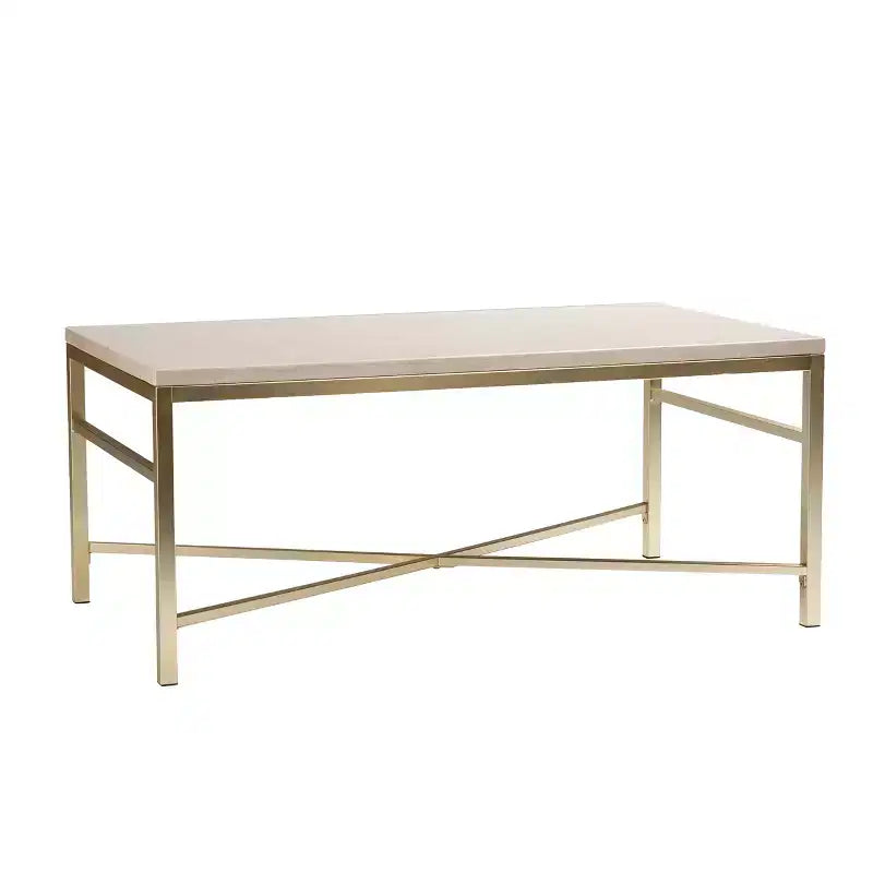 Table basse Orinda aspect pierre - Blanc - SEI