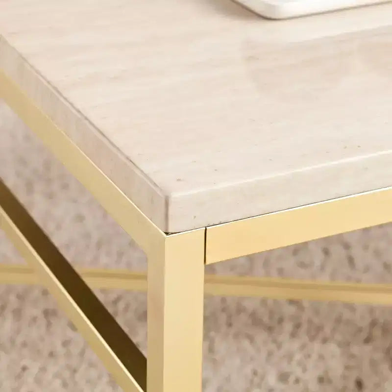 Table basse Orinda aspect pierre - Blanc - SEI