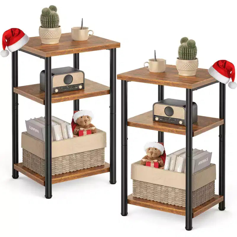 MAYEERTY Table Basse à 3 Niveaux avec Étagère de Rangement à Hauteur Réglable
