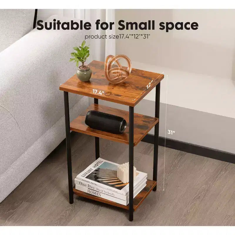 MAYEERTY Table Basse à 3 Niveaux avec Étagère de Rangement à Hauteur Réglable