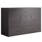 Lit escamotable Queen Mjkone avec station de recharge, lit pliable de style armoire peu encombrant avec matelas