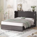 Lit escamotable Queen Mjkone avec station de recharge, lit pliable de style armoire peu encombrant avec matelas