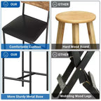 Ensemble table à manger et 2 tabourets de bar, Table de cuisine hauteur comptoir avec 2 tabourets de bar rembourrés, Ensemble table et chaises de salle à manger avec étagères de rangement