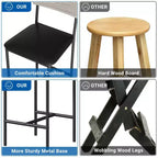 Ensemble table à manger et 2 tabourets de bar, Table de cuisine hauteur comptoir avec 2 tabourets de bar rembourrés, Ensemble table et chaises de salle à manger avec étagères de rangement