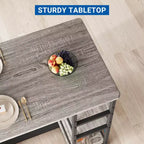 Ensemble table à manger et 2 tabourets de bar, Table de cuisine hauteur comptoir avec 2 tabourets de bar rembourrés, Ensemble table et chaises de salle à manger avec étagères de rangement