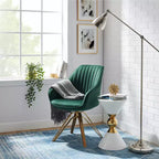 Fauteuil d'appoint pivotant Art Leon en velours confortable avec pieds dorés