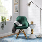 Fauteuil d'appoint pivotant Art Leon en velours confortable avec pieds dorés