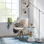 Fauteuil d'appoint pivotant Art Leon en velours confortable avec pieds dorés