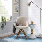 Fauteuil d'appoint pivotant Art Leon en velours confortable avec pieds dorés