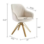 Fauteuil d'appoint pivotant Art Leon en velours confortable avec pieds dorés