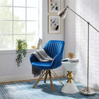 Fauteuil d'appoint pivotant Art Leon en velours confortable avec pieds dorés
