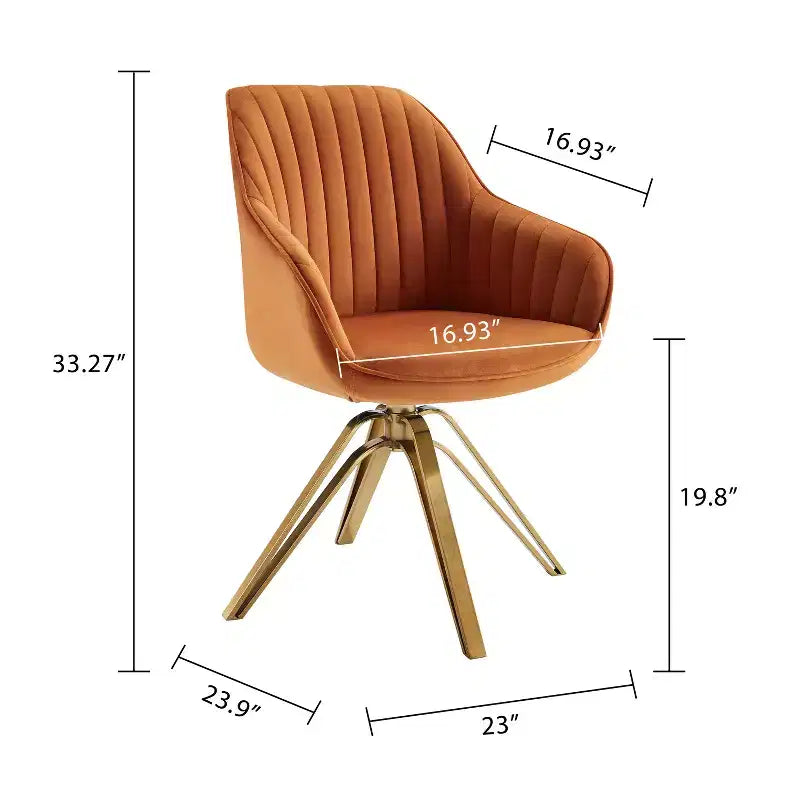 Fauteuil d'appoint pivotant Art Leon en velours confortable avec pieds dorés