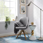 Fauteuil d'appoint pivotant Art Leon en velours confortable avec pieds dorés