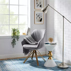 Fauteuil d'appoint pivotant Art Leon en velours confortable avec pieds dorés