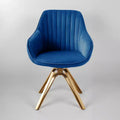 Art Leon Comfortable Velvet Swivel Accent Armchair with Golden Legs