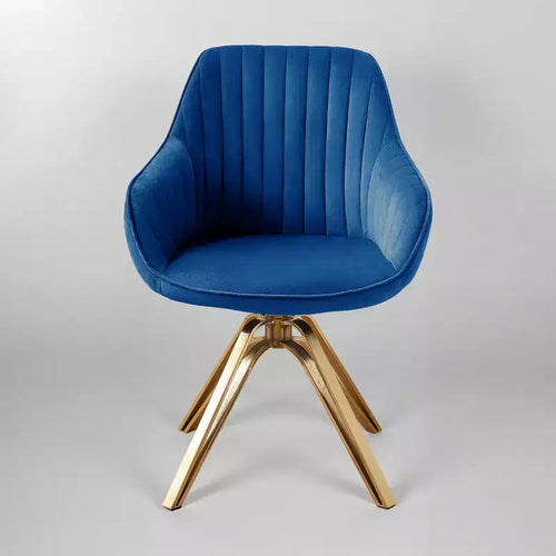 Art Leon Comfortable Velvet Swivel Accent Armchair with Golden Legs