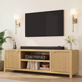 Garvee Fluted TV Stand for 80 Inch, Modern Entertainment Center with Storage, Wooden Media Cabinet with Fluted Door for Living Room