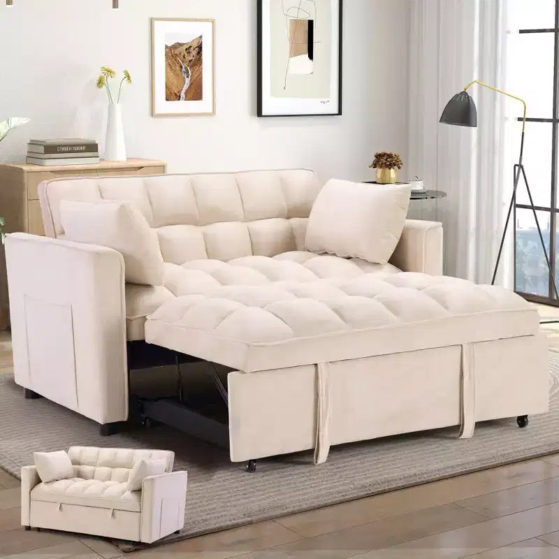 Canapé-lit convertible Bestier 55'', canapé moderne en tissu chenille avec lit gigogne et ports USB pour salon, camping-car, caravane, sous-sol