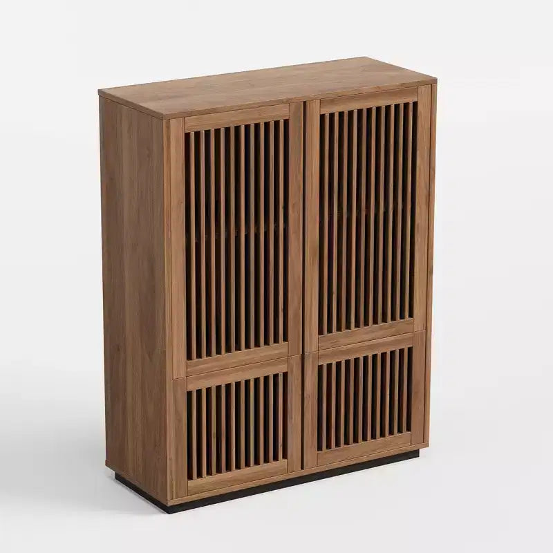 Meuble de rangement d'angle Luck Live Farmhouse de 34,84 pouces de couleur noyer.