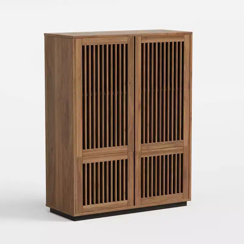 Meuble de rangement d'angle Luck Live Farmhouse de 34,84 pouces de couleur noyer.