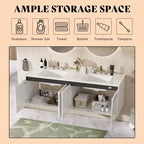 Meuble-lavabo flottant double AMERLIFE LED avec lavabo intégré