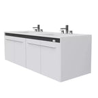 Meuble-lavabo flottant double AMERLIFE LED avec lavabo intégré