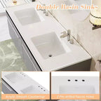 Meuble-lavabo flottant double AMERLIFE LED avec lavabo intégré