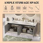 Meuble-lavabo flottant double AMERLIFE LED avec lavabo intégré