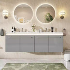 Meuble-lavabo flottant double AMERLIFE LED avec lavabo intégré