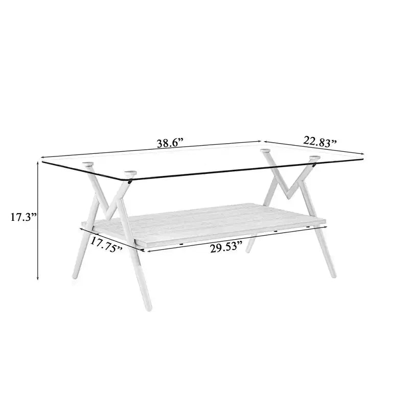 Ensemble de 3 tables basses et tables d'appoint, Table en verre trempé avec couche de MDF, Tables modernes pour salon, Verre transparent