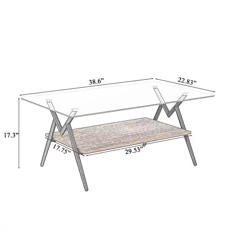 Ensemble de 3 tables basses et tables d'appoint, Table en verre trempé avec couche de MDF, Tables modernes pour salon, Verre transparent