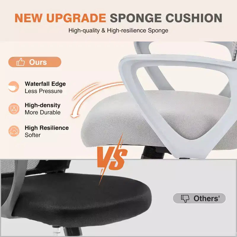 Chaise de bureau Bestier avec cadre métallique et soutien lombaire Chaise de bureau ergonomique réglable avec accoudoirs rembourrés