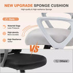 Chaise de bureau Bestier avec cadre métallique et soutien lombaire Chaise de bureau ergonomique réglable avec accoudoirs rembourrés