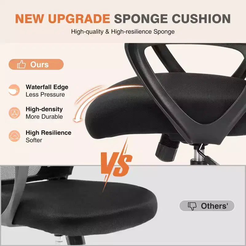 Chaise de bureau Bestier avec cadre métallique et soutien lombaire Chaise de bureau ergonomique réglable avec accoudoirs rembourrés