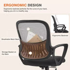 Chaise de bureau Bestier avec cadre métallique et soutien lombaire Chaise de bureau ergonomique réglable avec accoudoirs rembourrés