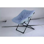 Chaise Soucoupe, Fauteuil Lounger - Siège de sol XL pliant en fausse fourrure, Base antidérapante pour la stabilité, Fauteuil d'appoint