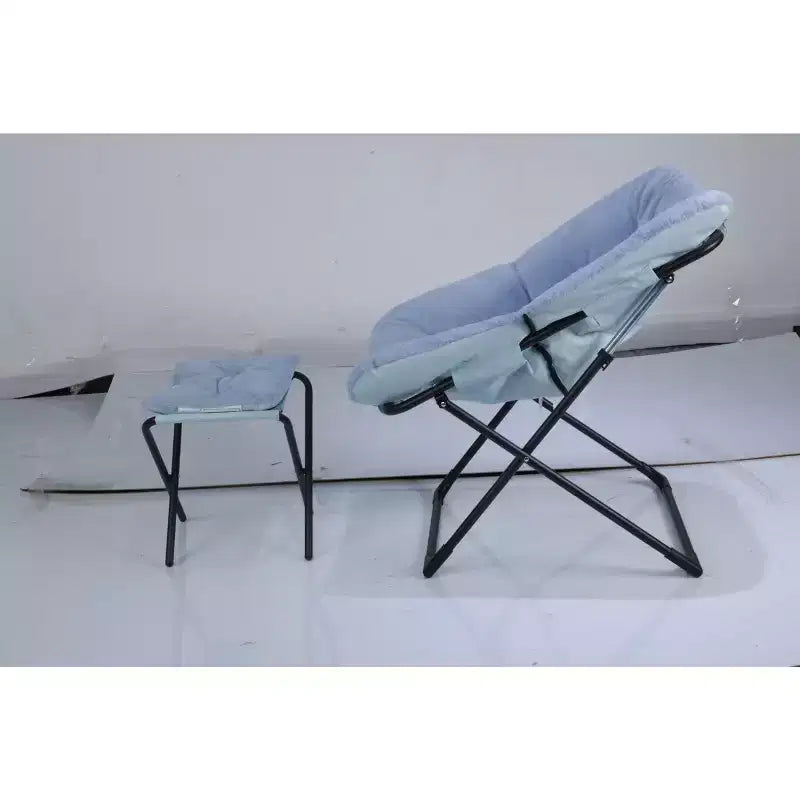 Chaise Soucoupe, Fauteuil Lounger - Siège de sol XL pliant en fausse fourrure, Base antidérapante pour la stabilité, Fauteuil d'appoint